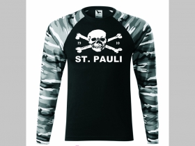 St. Pauli  pánske tričko (nie mikina!!) s dlhými rukávmi vo farbe " metro " čiernobiely maskáč gramáž 160 g/m2 materiál 100%bavlna